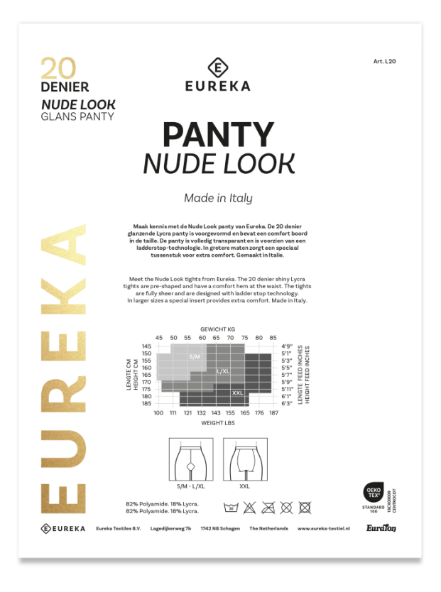 Eureka 20 denier, 2 paar voor €10,00