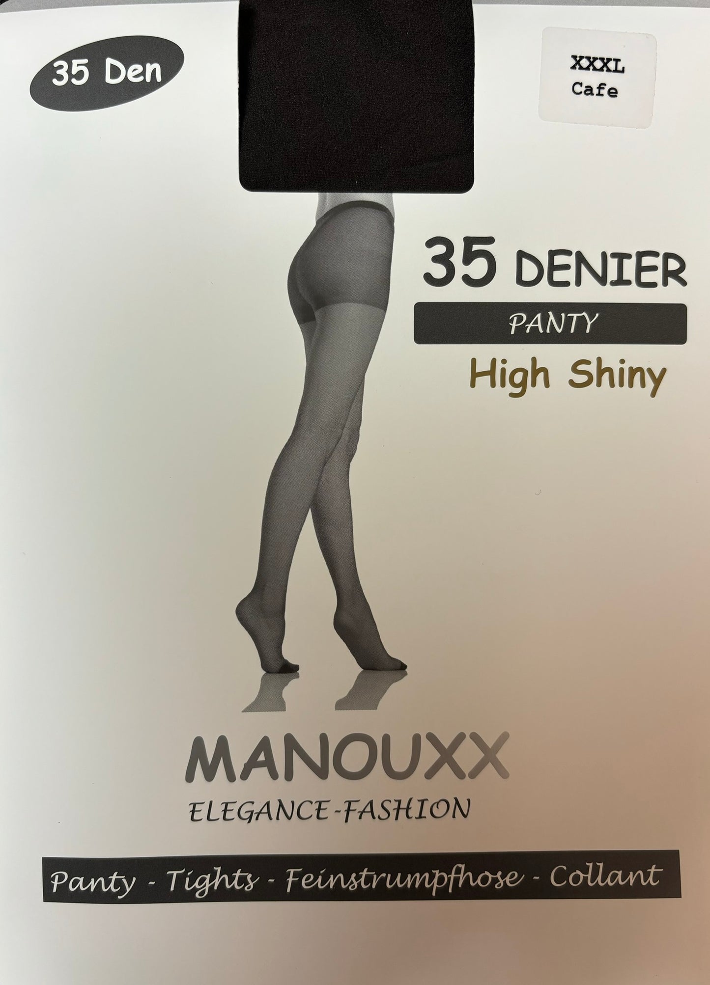 Manouxx panty's 35 denier. Klik voor de kleuren.