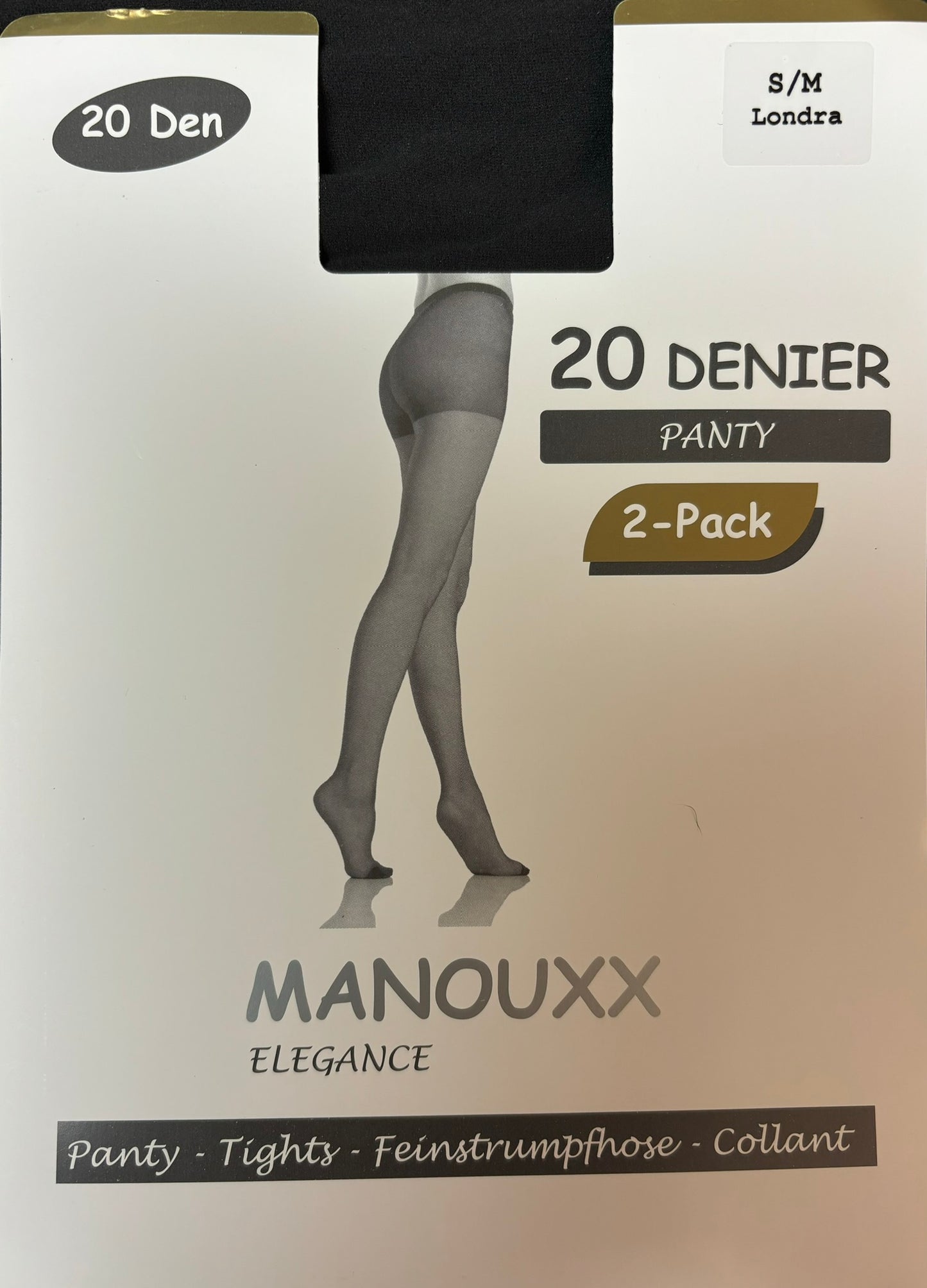 Manouxx panty 20 denier (2 pak!) Klik voor de kleuren